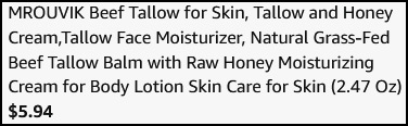 Beef Tallow Moisturizing Cream Checkout Page Beef Tallow Moisturizing Cream Checkout Page