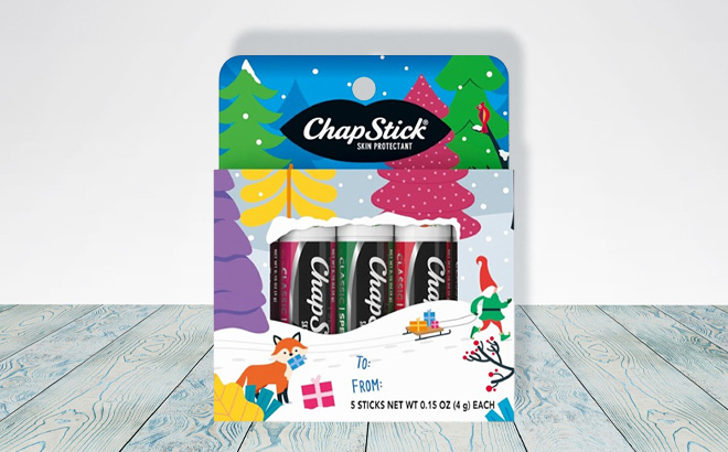 ChapStick Lip BalmVariety Holiday Gift Set on the Table