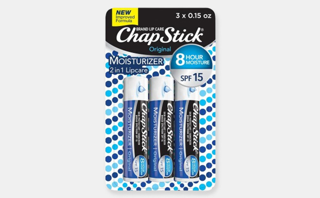 ChapStick Moisturizer Original Lip Balm Tubes 3 Count ChapStick Moisturizer Original Lip Balm Tubes 3 Count