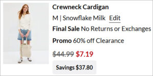 Checkout page of GAP Factory Womens Crewneck Cardigan Checkout page of GAP Factory Womens Crewneck Cardigan