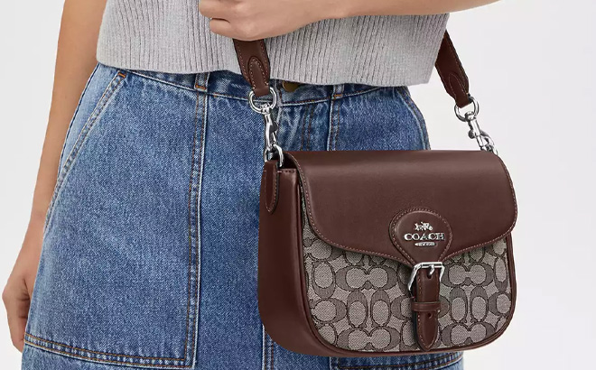 Coach Outlet Amelia Saddle Bag In Signature Jacquard