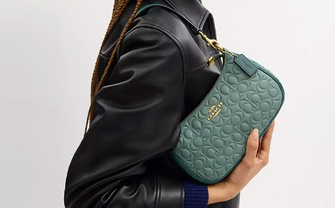 Coach Outlet Teri Shoulder Bag In Blocked Signature Leather