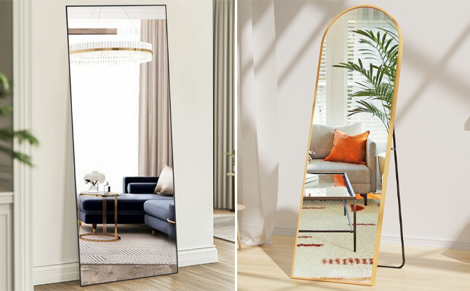 Concetta Rectangle Full Length Mirror and EDX Arched Full Length Mirror