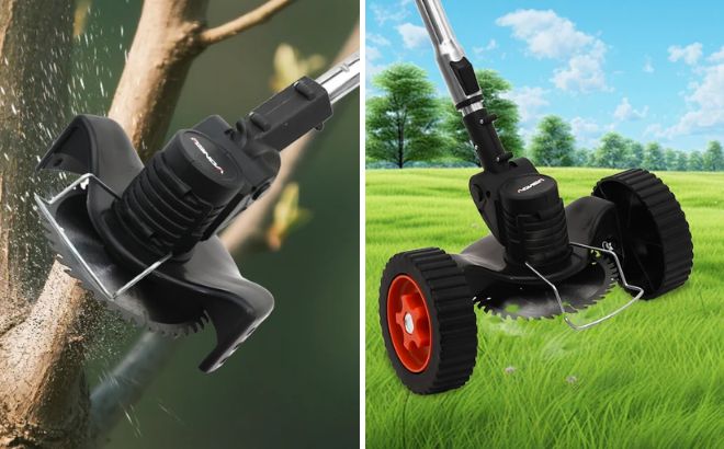 Cordless Grass String Trimmer Cutter in the Grass Cordless Grass String Trimmer Cutter in the Grass