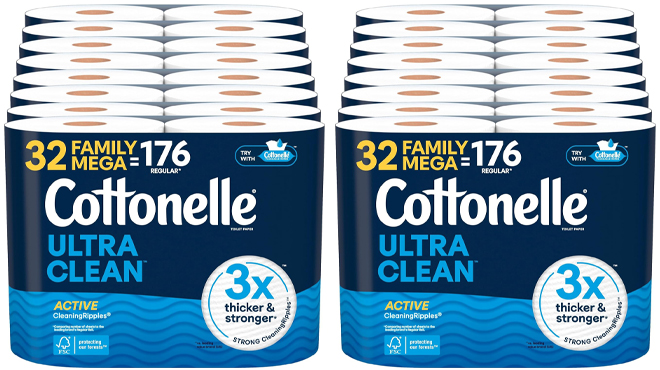 Cottonelle Ultra Clean 32 Mega Rolls Toilet Paper