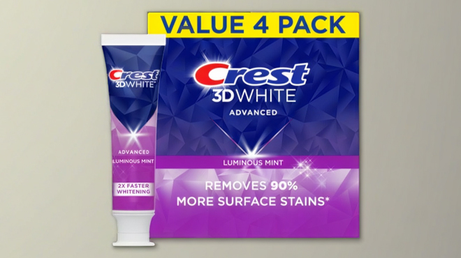 Crest 3D White Advanced Toothpaste 4 pk