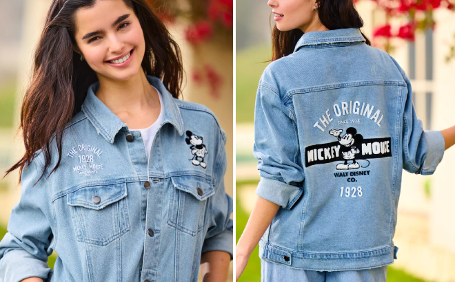 Disney Mickey Mouse Womens Denim Jacket Disney Mickey Mouse Womens Denim Jacket