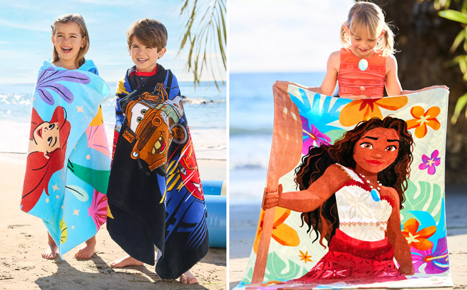 Disney The Little Mermaid Ariel and Moana Beach Towels Disney The Little Mermaid Ariel and Moana Beach Towels