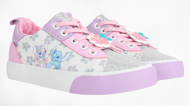 Disney Toddler and Little Girls Stitch and Angel Court Sneakers