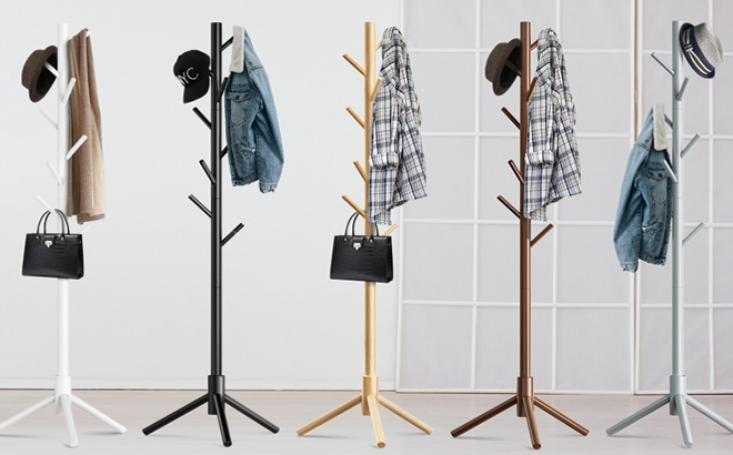 Five Haddockway Wooden Coat Racks