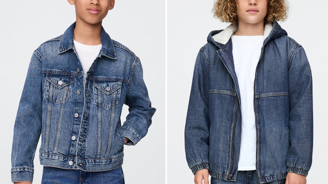 GAP Boys Denim Icon Jacket and GAP Boys Cozy Denim Hooded Jacket
