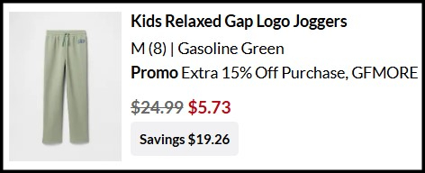 GAP Factory Boys Joggers Checkout