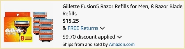 Gillette Fusion5 Razor Refills 8 Pack Checkout