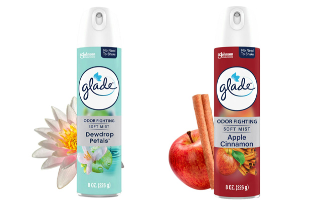 Glade Soft Mist Air Freshener Dewdrop Petals and Apple Cinnamon Glade Soft Mist Air Freshener Dewdrop Petals and Apple Cinnamon