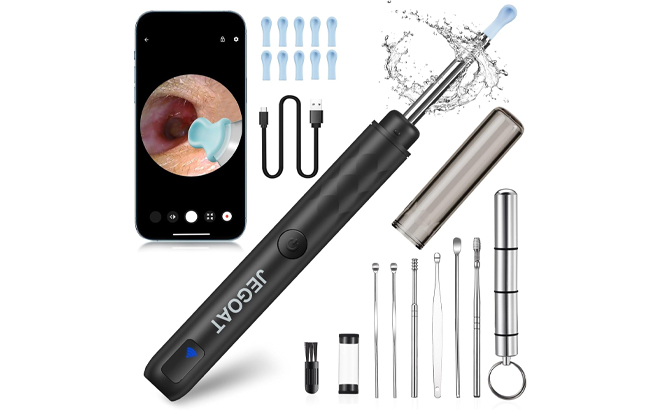 Jegoat Ear Wax Removal Tool with HD Camera and 6 LED Lights Jegoat Ear Wax Removal Tool with HD Camera and 6 LED Lights