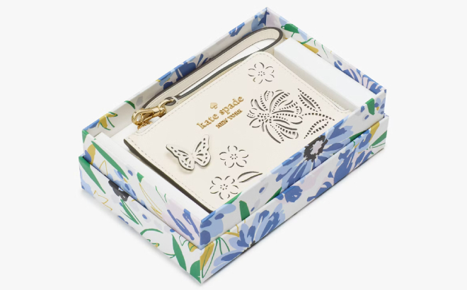 Kate Spade Boxed Madison Perforated Small Wristlet