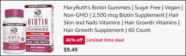 MaryRuths 60 Count Biotin Gummies Checkout