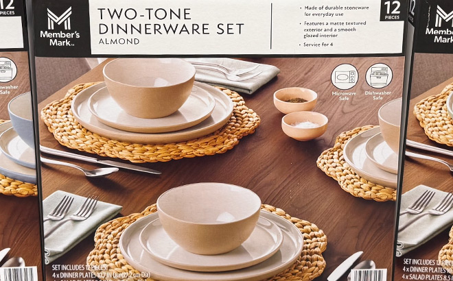Members Mark Stoneware Two Tone Dinnerware Set