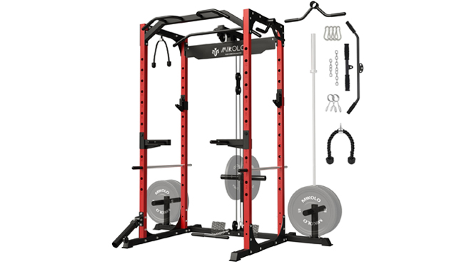 Mikolo Power Rack Cage with LAT Pulldown System