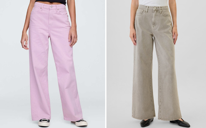 People Wearing GAP High Rise Wide Leg Jeans