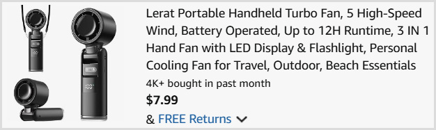 Portable Handheld Turbo Fan at Checkout
