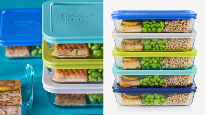 Pyrex 10 Piece Meal Prep Glass Food Storage Set Pyrex 10 Piece Meal Prep Glass Food Storage Set