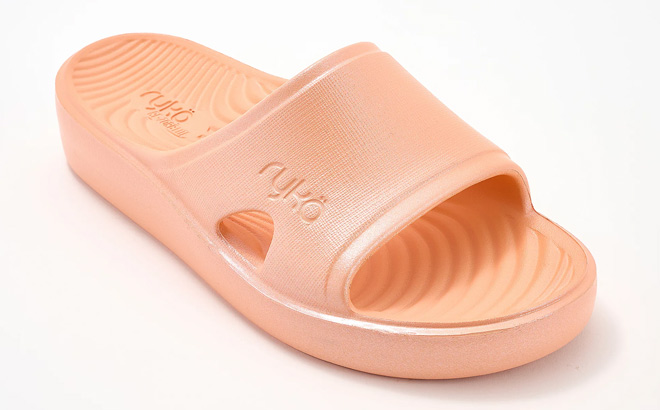 Ryka Recovery Slides in Orange Dream