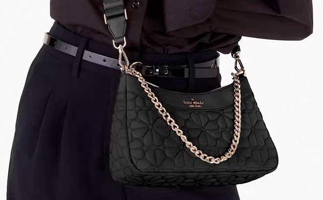 Spade Flower Quilted Fabric Convertible Crossbody Spade Flower Quilted Fabric Convertible Crossbody