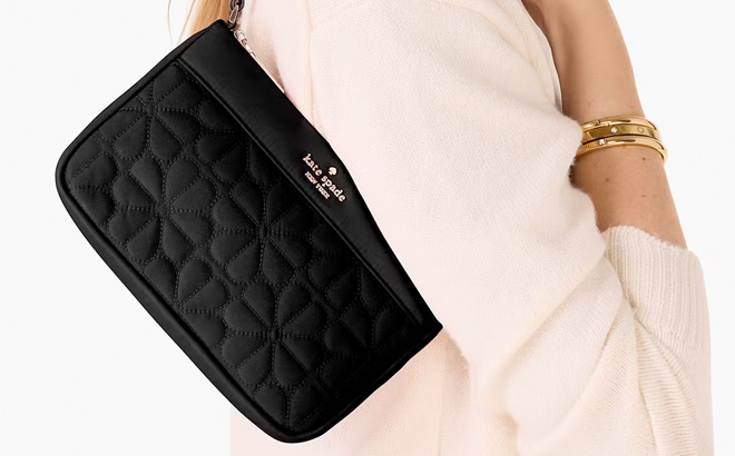 Spade Flower Quilted Fabric Convertible Wristlet Spade Flower Quilted Fabric Convertible Wristlet