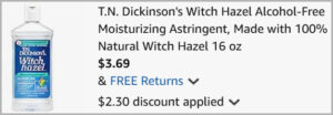 T N Dickinsons Witch Hazel Alcohol at Checkout