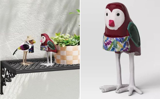 Threshold Featherly Friend Statuary Outdoor Aluminum Bird Figurine