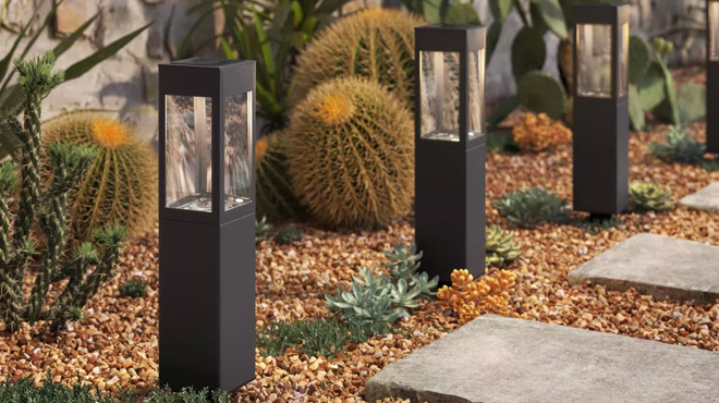 Threshold Square Bollard Solar LED Outdoor Path Lights