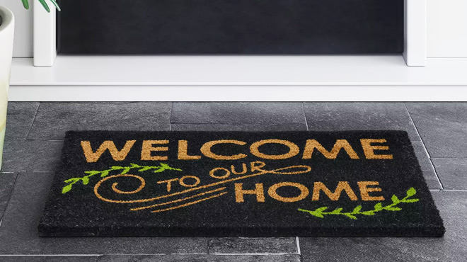 Threshold Welcome to our Home Doormat Black Threshold Welcome to our Home Doormat Black