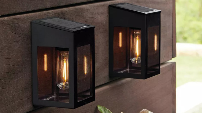 Threshold Window Lantern Vintage Deck Solar LED Outdoor Path Lights