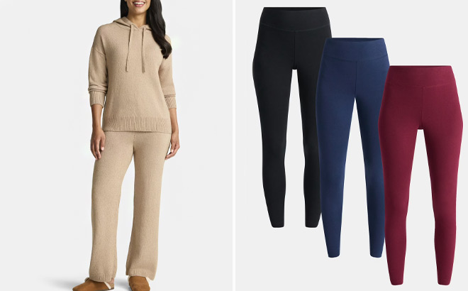 Time and Tru Womens Sweater Hoodie and Pants Set