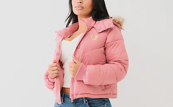 True Religion FUR TRIM PUFFER JACKET