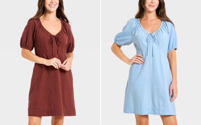 Universal Thread Womens Puff Short Sleeve Mini A Line Dress Universal Thread Womens Puff Short Sleeve Mini A Line Dress