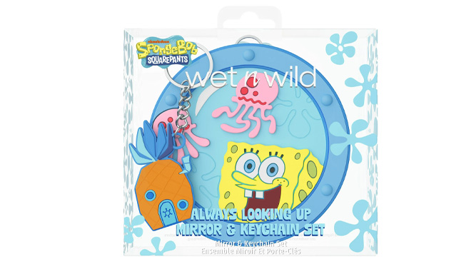 Wet N Wild SpongeBob Face Mirror and Keychain Set Wet N Wild SpongeBob Face Mirror and Keychain Set