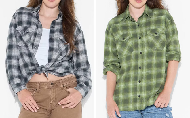 Wild Fable Womens Oversized Flannel Shirts
