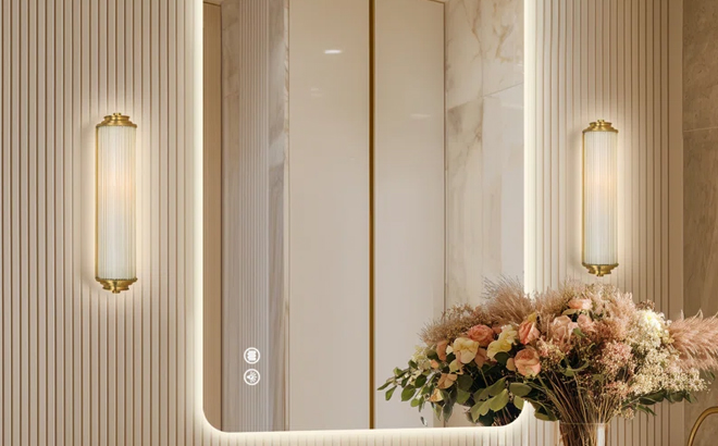 Wrought Studio Frameless Dimmable Bathroom LED Mirror