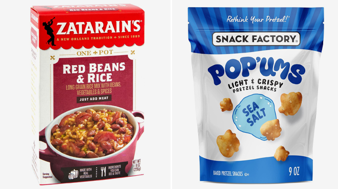 Zatarains Red Beans Rice and Snack Factory Popums Sea Salt Pretzel Snacks Zatarains Red Beans Rice and Snack Factory Popums Sea Salt Pretzel Snacks