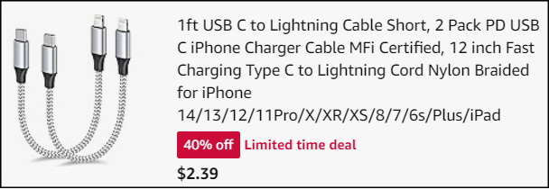 iPhone Charger Cable 2 Pack Checkout