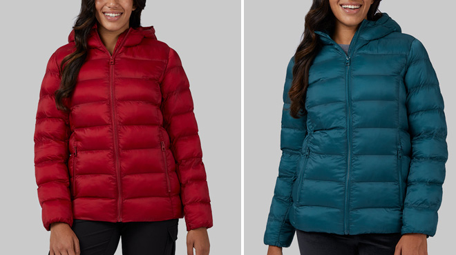 32 Degrees Womens Lightweight Poly Fill Packable Hooded Jacket