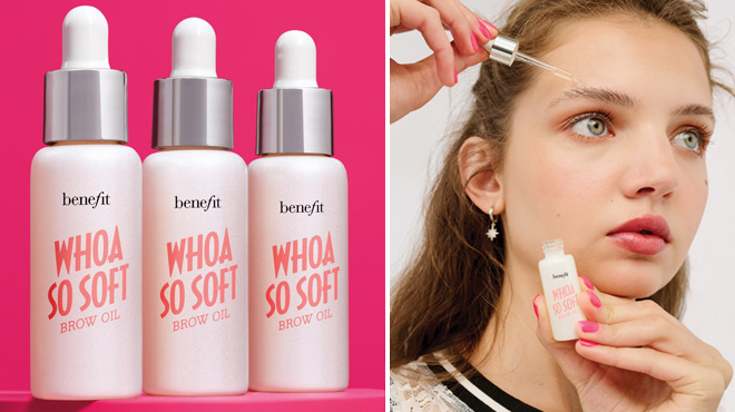 A Person Using Benefit Cosmetics Whoa So Soft Brow Oil