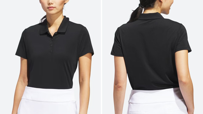 Adidas Womens Ultimate 365 Solid Short Sleeve Polo Shirt Adidas Womens Ultimate 365 Solid Short Sleeve Polo Shirt