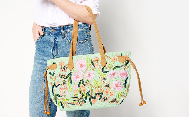 America Beyond Embroidered Beaded Tote America Beyond Embroidered Beaded Tote