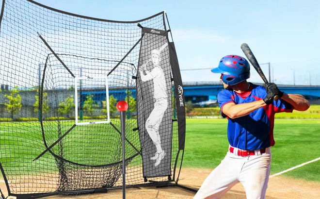 Baseball Softball Hitting Pitching Batting Practice Net With Batting Baseball Softball Hitting Pitching Batting Practice Net With Batting