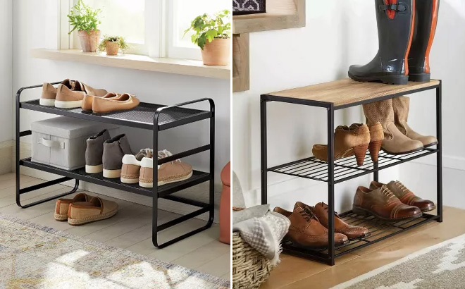 Brightroom 2 Tier Shoe Rack Metal Mesh Brightroom 2 Tier Shoe Rack Metal Mesh