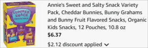 Checkout page of Annies Sweet and Salty Snack 12 Count Variety Pack Checkout page of Annies Sweet and Salty Snack 12 Count Variety Pack