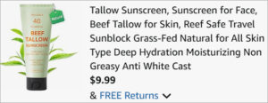 Checkout page of Beef Tallow Sunscreen with SPF 40